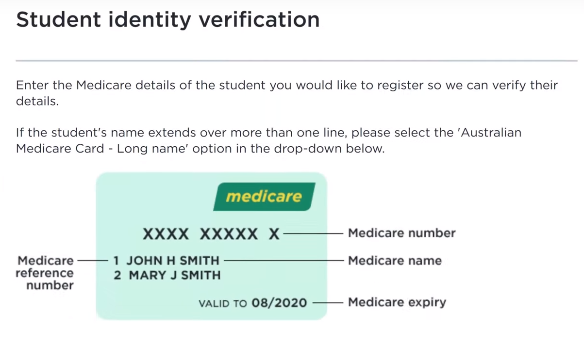 student identity verification screenshot